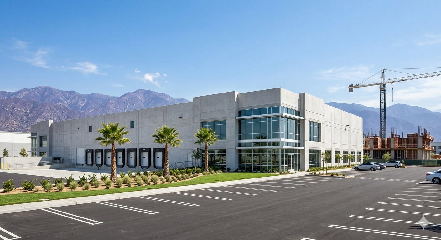 Inland Empire Commercial Real Estate Loans: Your 2026 Financing & Refinancing Guide 1 Industrial property loans Inland Empire — new Class A distribution building under development near Ontario and Fontana, California